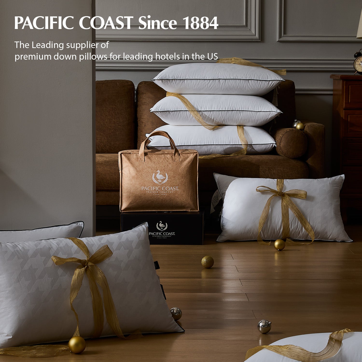 Premium white goose down pillow