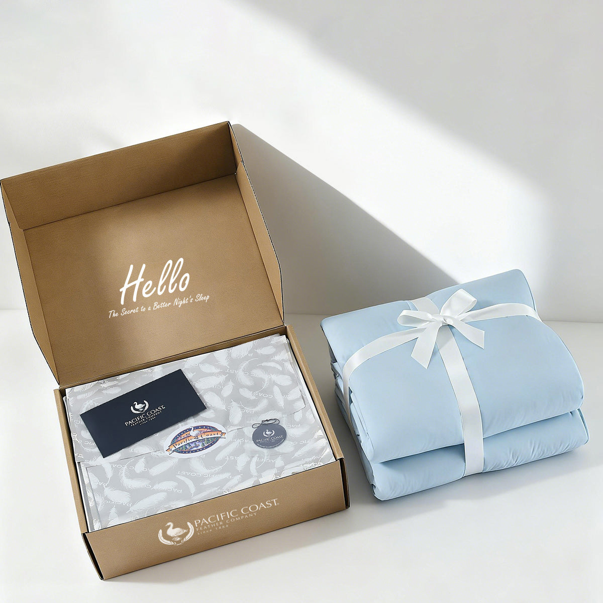Sky Blue Lightweight Tencel™ Cooling Down Comforter