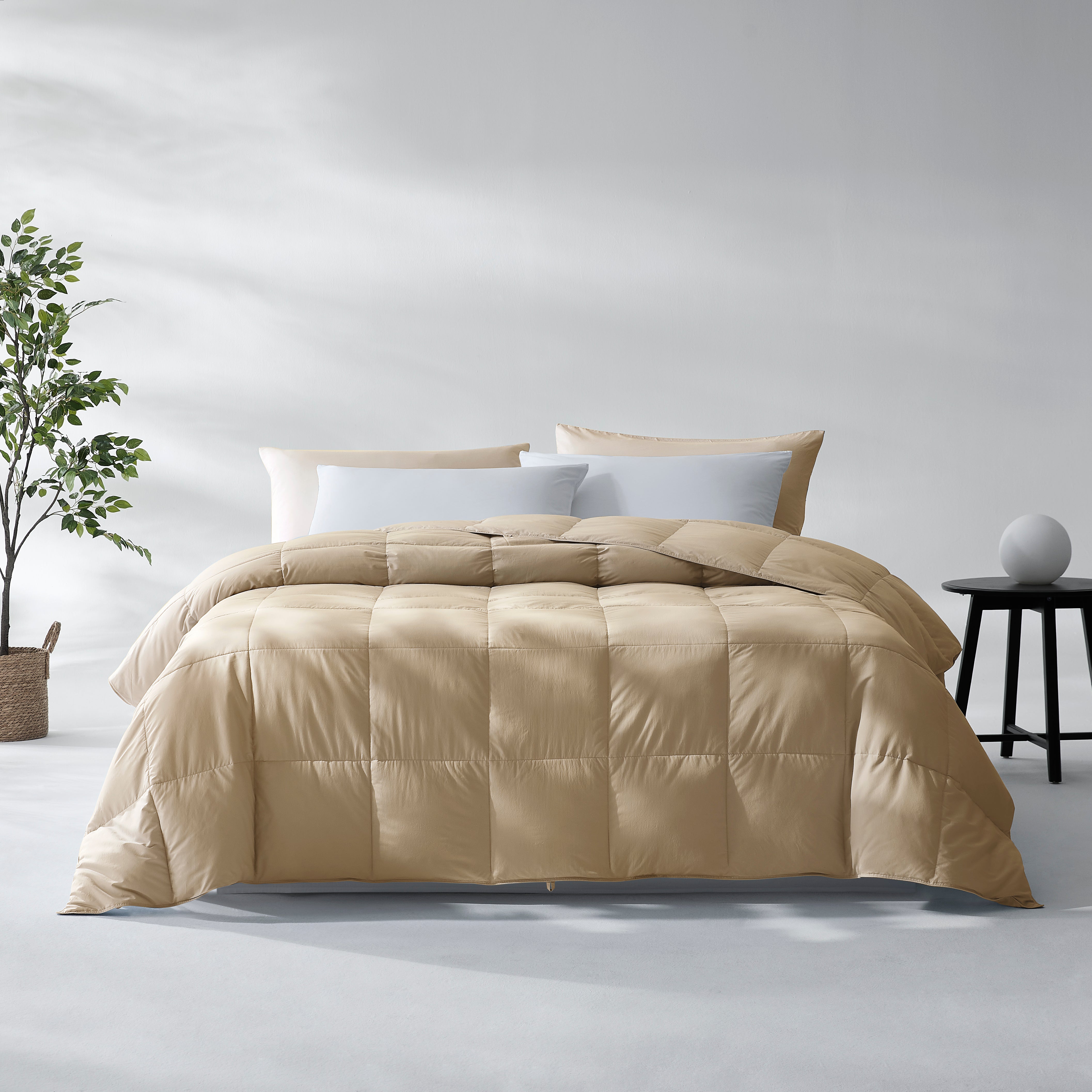 Khaki Lightweight Goose Feather and Down Fiber Comforter