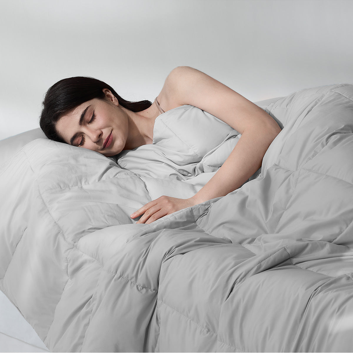 Grey Lightweight Tencel™ Cooling Down Comforter
