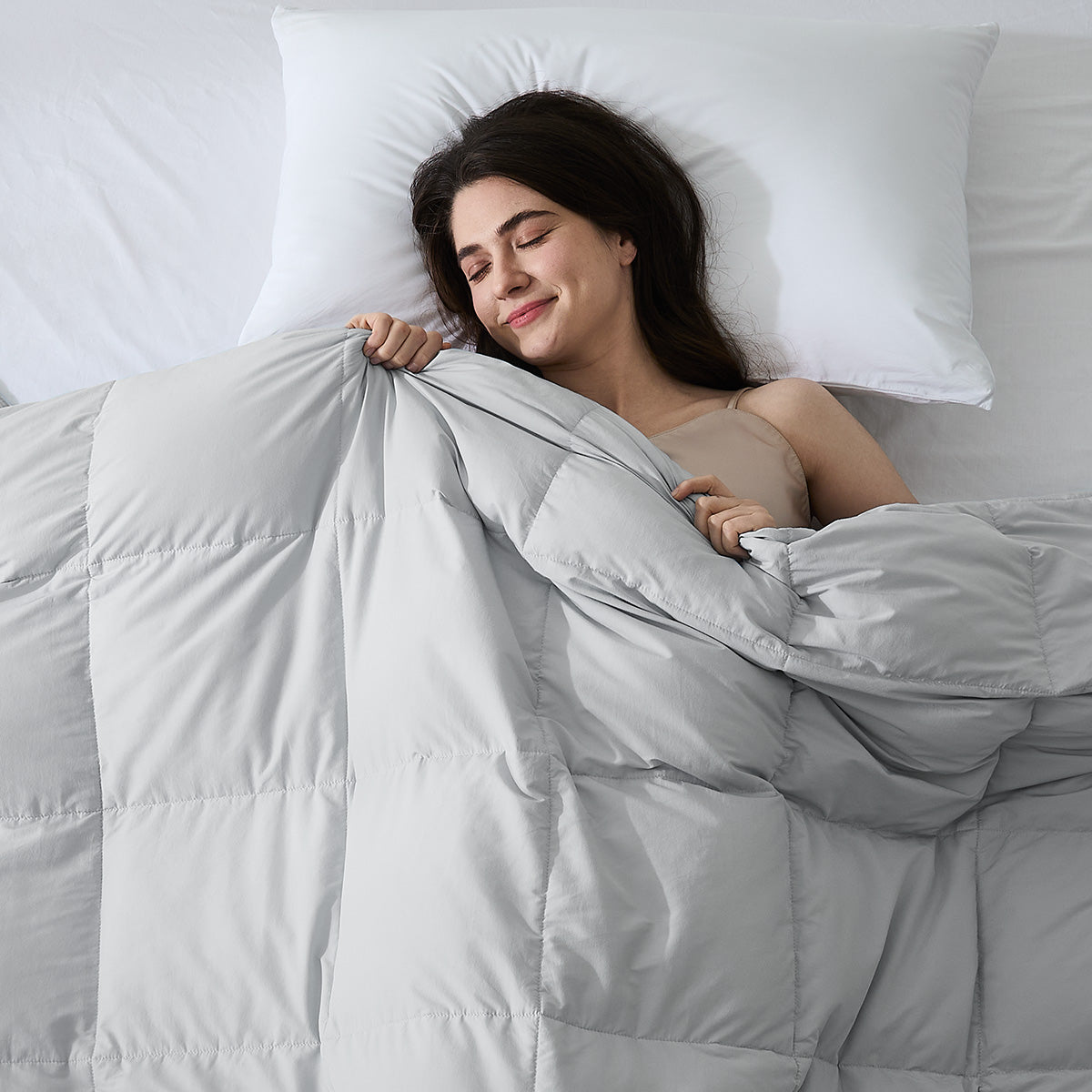 Grey Lightweight Tencel™ Cooling Down Comforter