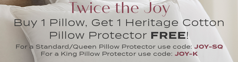 Buy 1 Pillow, Get 1 Heritage Cotton Pillow Protector Free