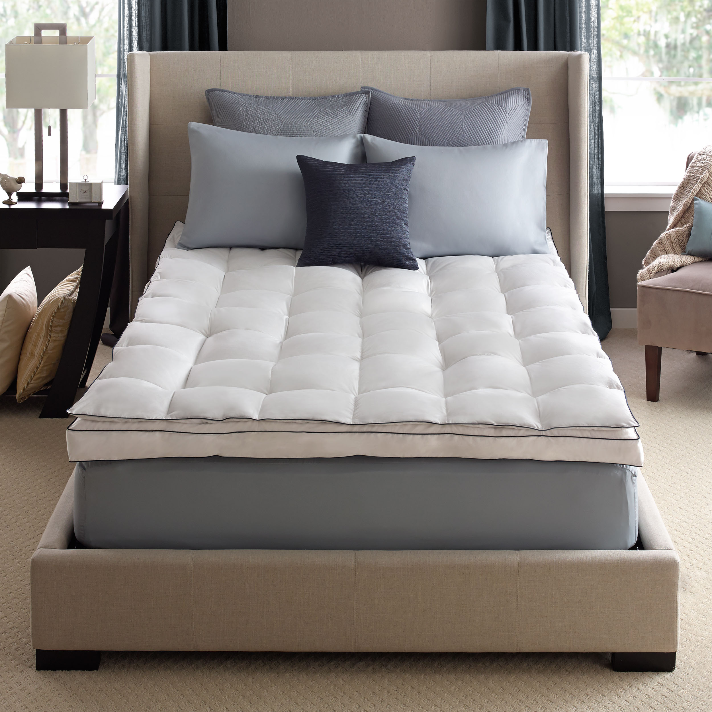 Pacific Coast Down On Top Feather Bed Mattress Topper 230 Thread Count Feathers 525 Fill Power Down - Calking